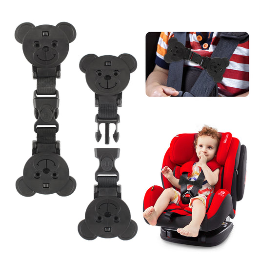 Car Seat Strap Anti Escape with Buckle, Bear-Shaped(2 Pack)