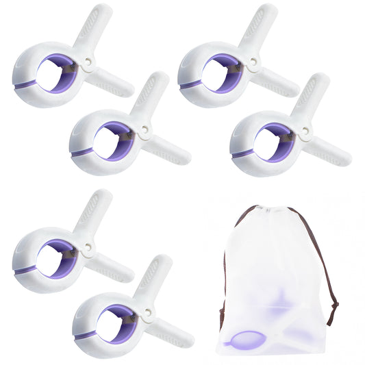 Beach Towel Clips for Beach Chairs, Set of 6(Purple)