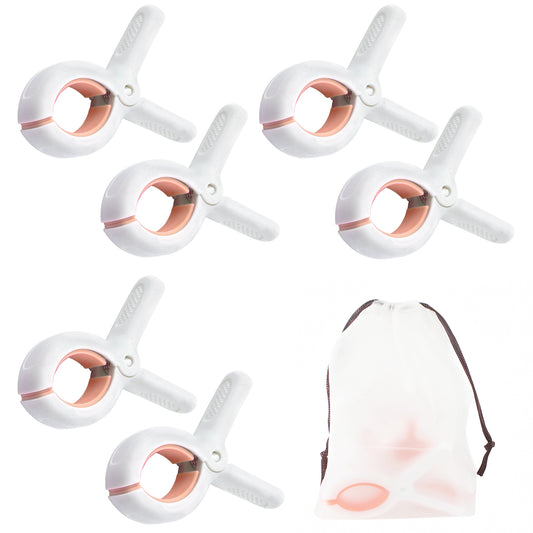 Beach Towel Clips for Beach Chairs, Set of 6(Orange)