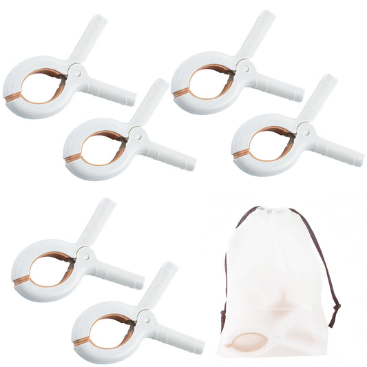 QOPAHI 6pcs Towel Clips for Sun Loungers with Drawstring Organizer（khaki）