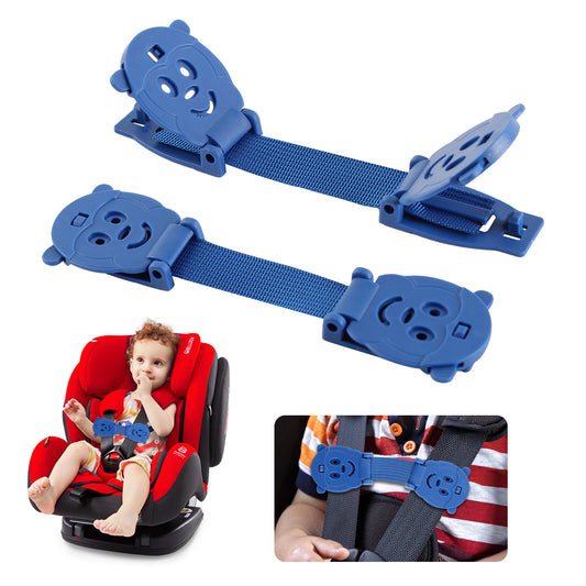 Car Seat Strap Anti Escape, Blue Monkey(2 Pack)