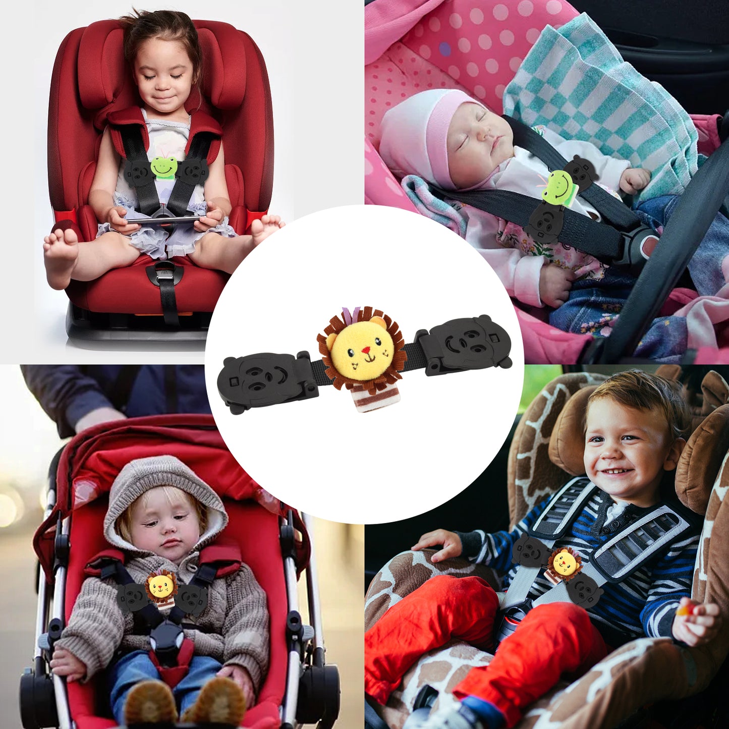 Car Seat Strap Anti Escape with Dolls(2 Pack)