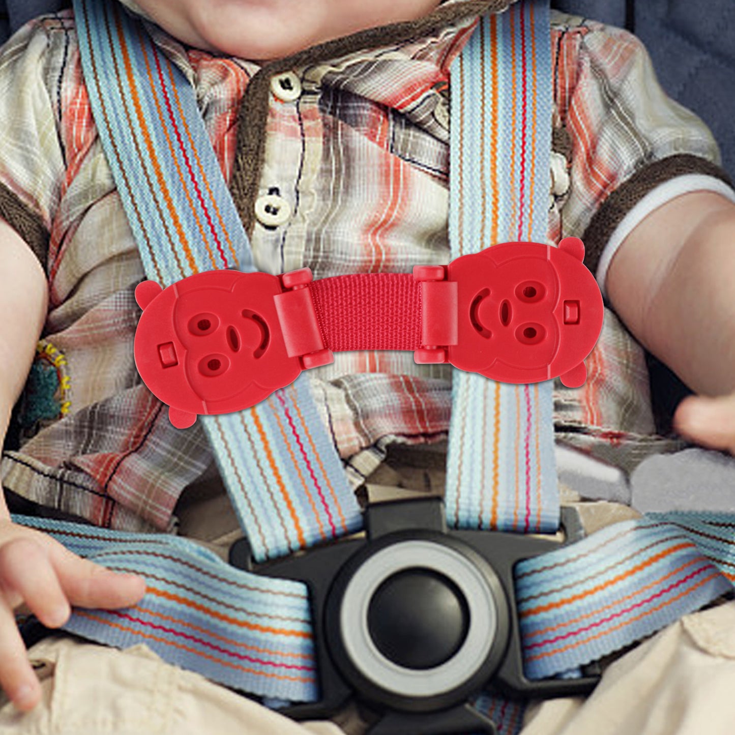 Anti Escape Baby Harness Chest Clip, Red Monkey(2 Pack)