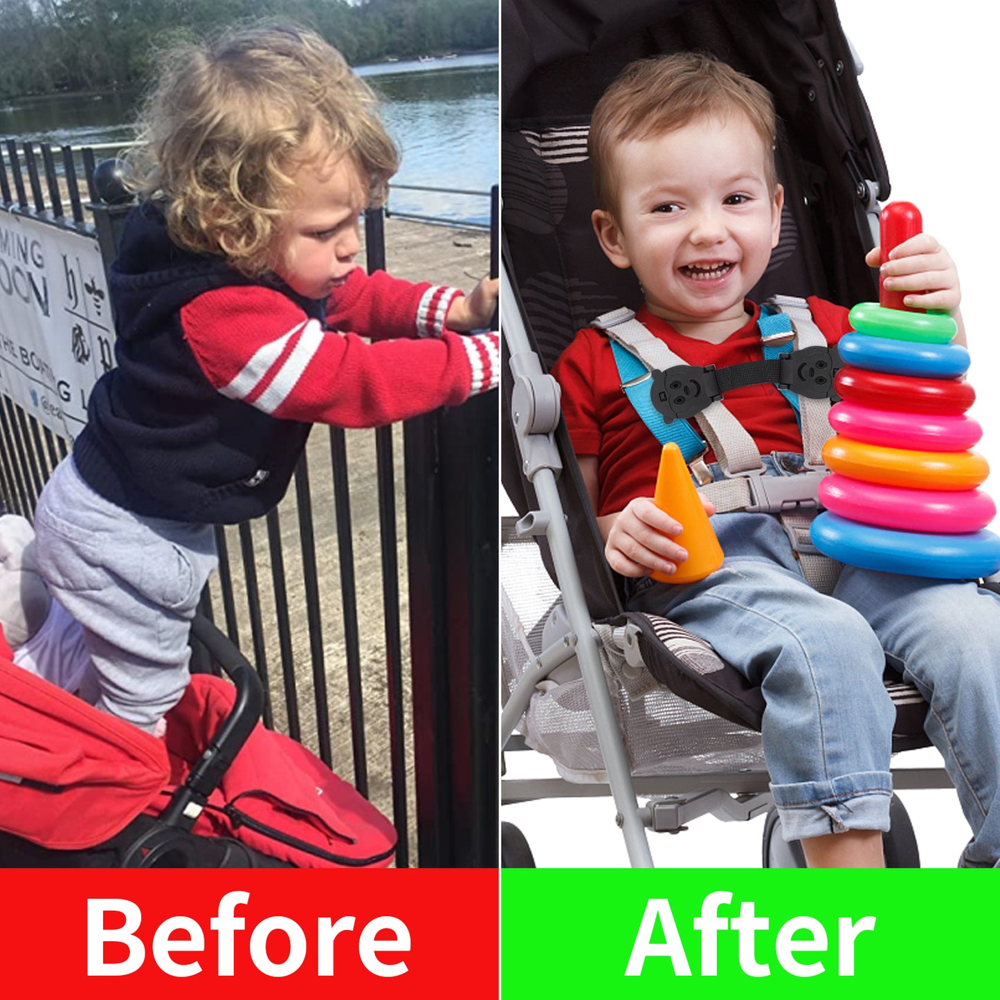 Anti Escape Car Seat Strap, Monkey(2 Pack)