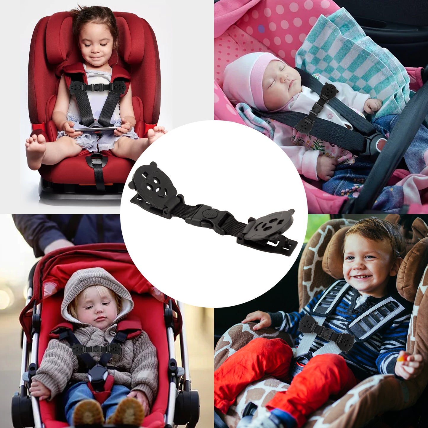 Anti Escape Baby Harness Chest Clip, Monkey(2 Pack)