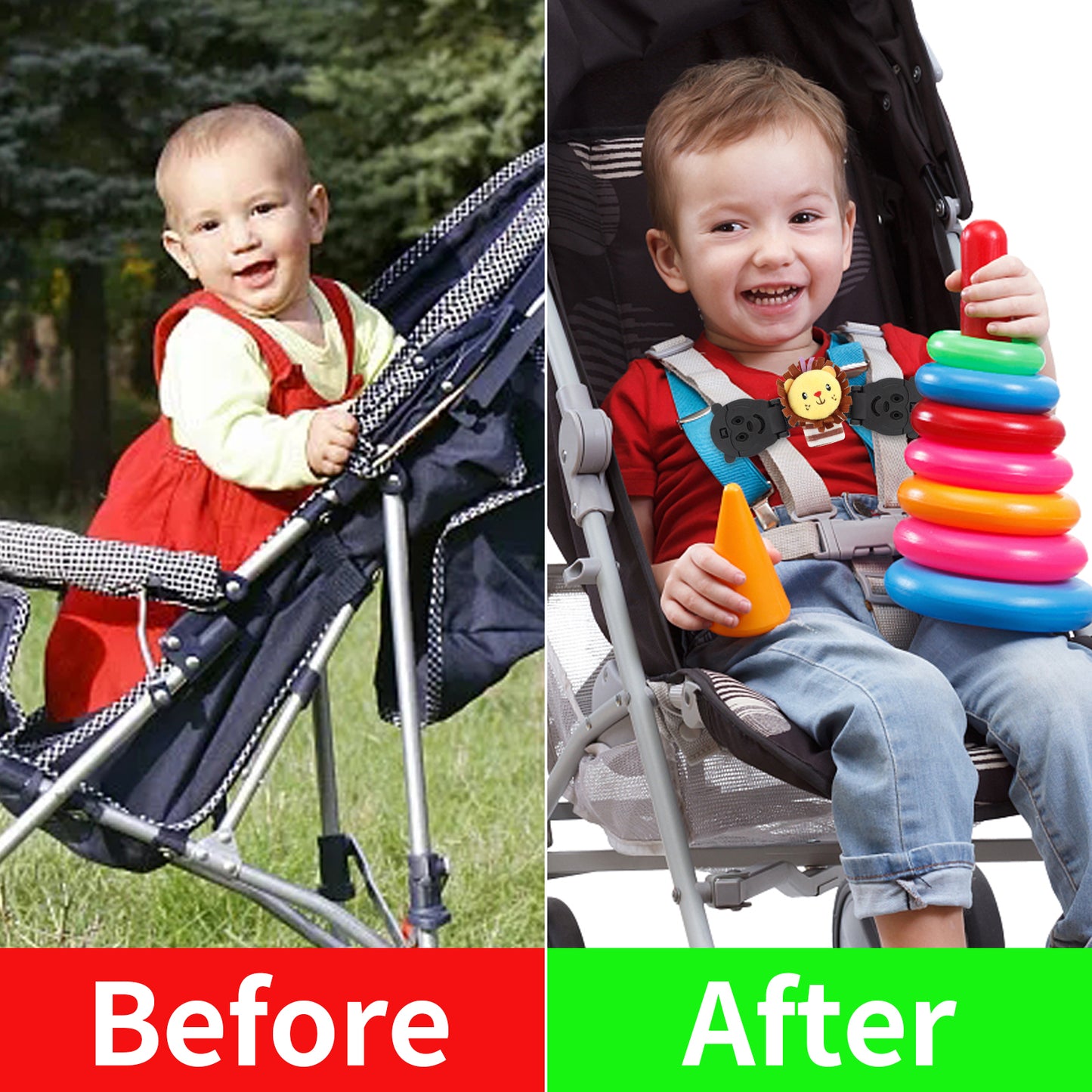 Car Seat Strap Anti Escape with Dolls(2 Pack)