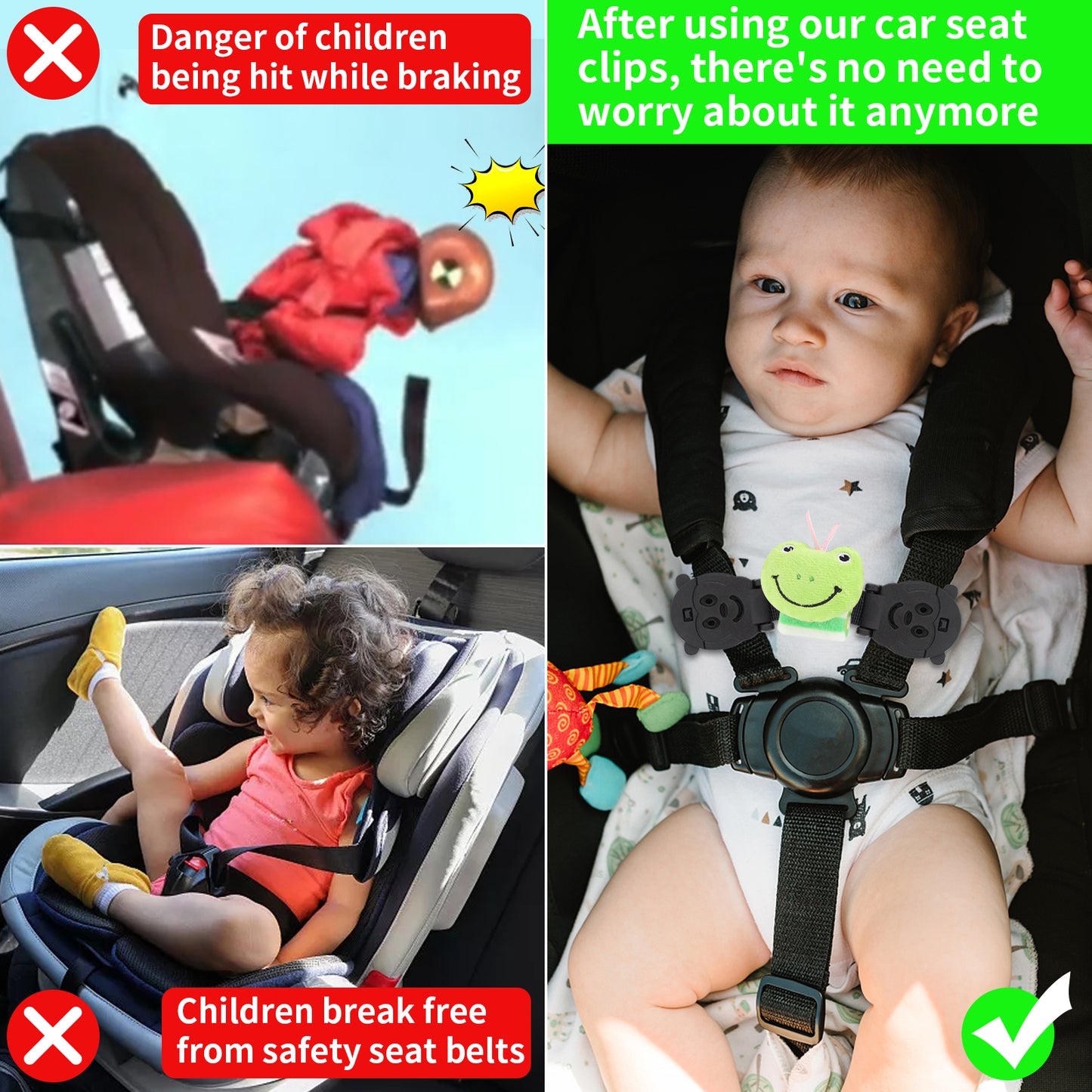 Car Seat Strap Anti Escape with Dolls(2 Pack)